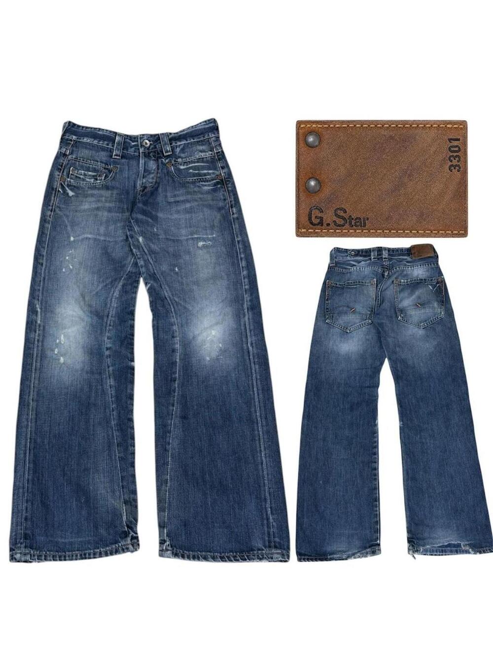 G-Star blue denim jeans with a distressed look